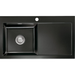 Zlew SystemCeram MERA 90 | komora LEWA | NERO 68 (czarny połysk) (50750168)