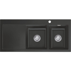 Zlew SystemCeram MERA DOUBLE | komora PRAWA | SCHIEFER 85 (50780185)