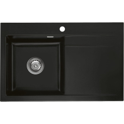 Zlew SystemCeram STEMA 80 | komora LEWA | NIGRA 87 (czarny mat) (50550187)