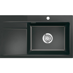 Zlew SystemCeram STEMA 86SL | komora PRAWA | NERO 68 (czarny połysk) (50100168)