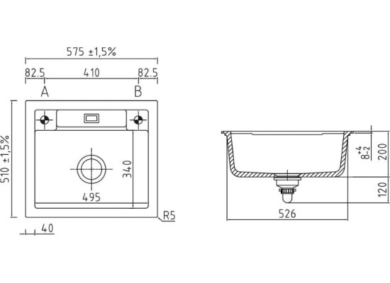 Bateria SystemCeram MOVE CHROM (10071)