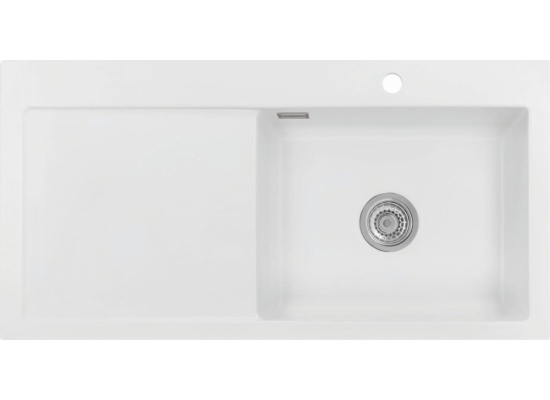 Zlew SystemCeram MERA 100SL | komora PRAWA | POLAR 13 (biały mat) (50640113)