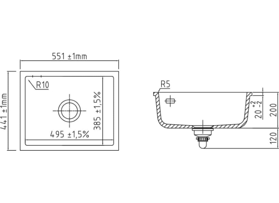Zlew SystemCeram MERA 24 TITAN 78 (50460178)