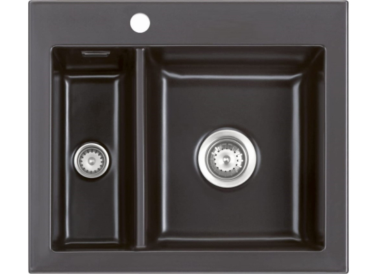 Zlew SystemCeram MERA 60 NERO 68 (czarny połysk) (50980168)