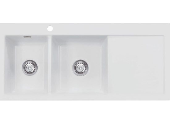 Zlew SystemCeram MERA DOUBLE | komora LEWA | SATIN 20 (50790120)