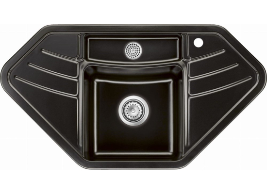 Zlew SystemCeram VEGA ECK NERO 68 (czarny połysk) (50340168)
