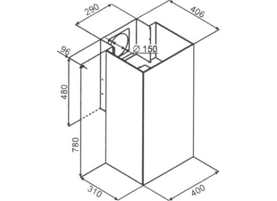 Okap przyścienny VDB CUBE-P BLACK | 715 m3/h