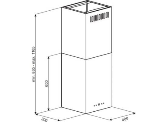 Okap wyspowy VDB CUBE-W ISLA WHITE