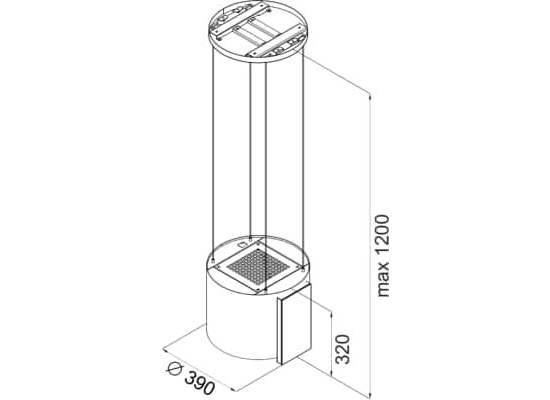 Okap wyspowy VDB ISLA GLASS INOX