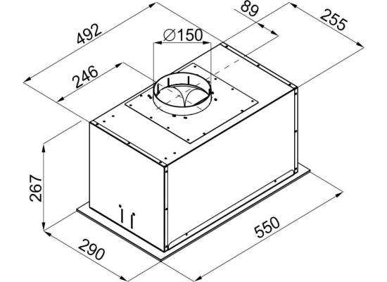 _wysyłka 24h*_ Okap do zabudowy VDB NOVA BOX GLASS 60 H2H BLACK