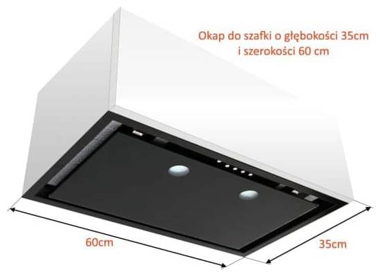 _wysyłka 24h*_ Okap do zabudowy VDB WGS 60/35 BLACK